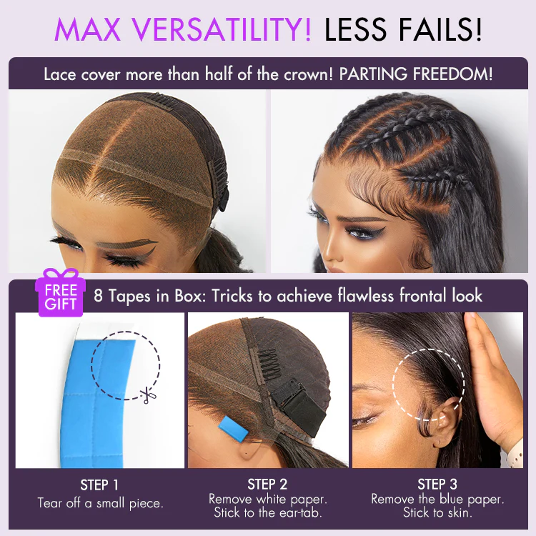 PreMax 2.0 Wigs | Nature Max Yaki Straight Ear-to-ear Glueless 13x5 Frontal HD Lace C Part Wig - Image 5
