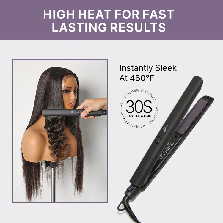 US only | 1PC Hair Straightener, Up to 460°F, Quick, Smooth & Frizz-Free Styling Tool for Wigs and Natural Hair, Travel-Friendly | Add-on item