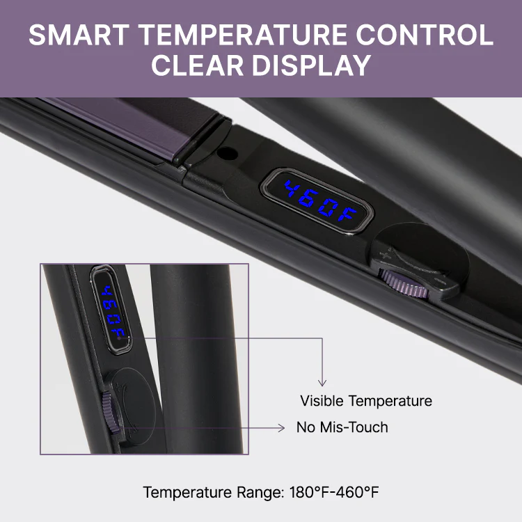 US only | 1PC Hair Straightener, Up to 460°F, Quick, Smooth & Frizz-Free Styling Tool for Wigs and Natural Hair, Travel-Friendly | Add-on item - Image 3
