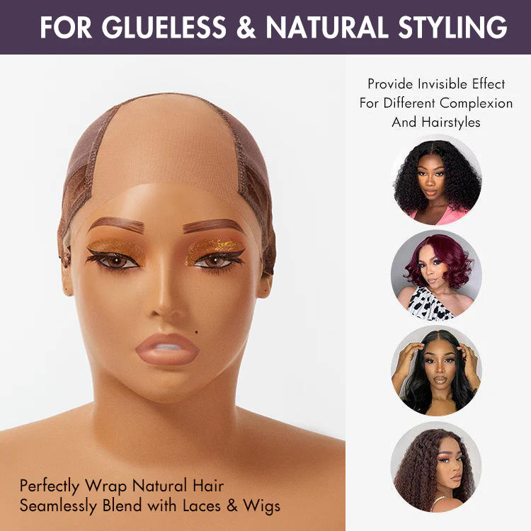 1pc Upgraded Natural Max Wig Cap 2.0 – Non-Slip Wig Gripper with Grip Band & Transparent Lace for Lace Front Wigs - Image 3