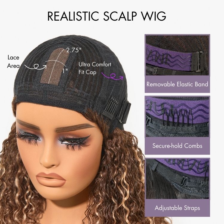 2 for $159.9 | 10 Inches Brown Highlight Water Wave Minimalist Lace Wig + 10 Inches Blunt Cut Glueless Minimalist HD Bob Wig No Code Needed - Image 5