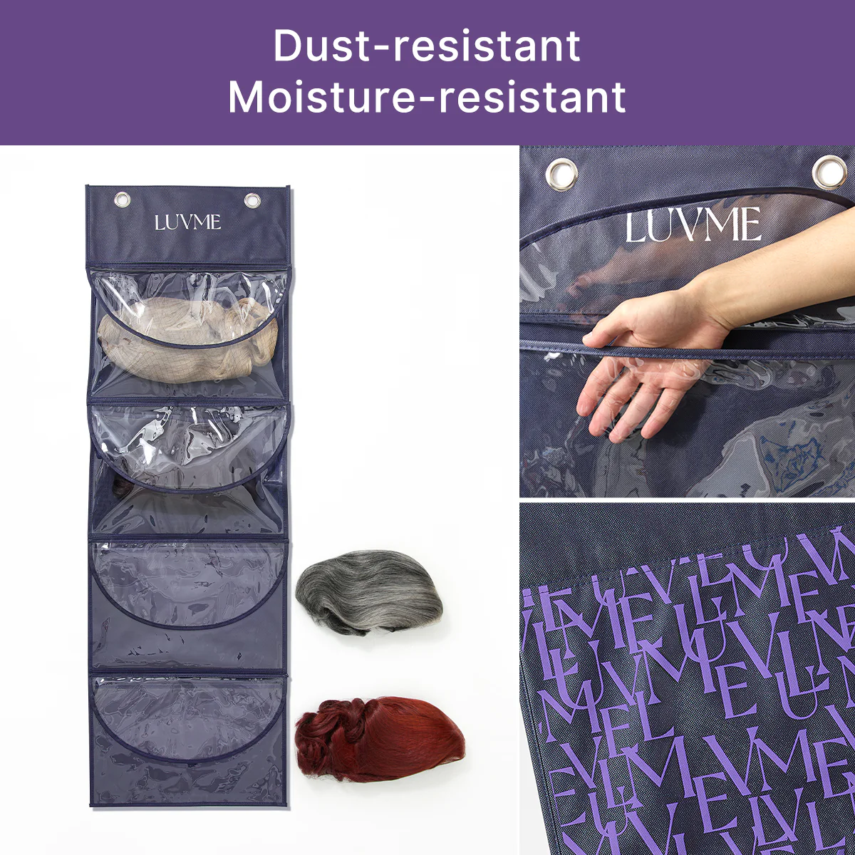 1pc / 2pcs LUVME 4-Pack Purple Wig Storage Bags, Dust-Proof Hair Extension Carriers | Add-on Item - Image 2