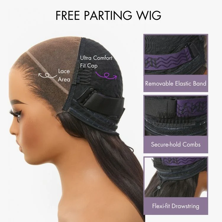 48H Delivery | Readitress™ Side Braided Yaki Body Wave Glueless Ear-to-ear 13x6 Frontal HD Lace Wig Human Hair Flexi-Fit Drawstring Cap - Image 8