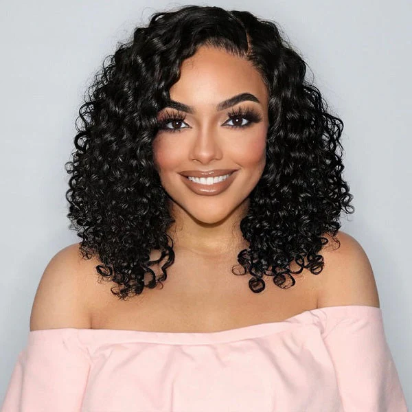 Natural Glueless Big Kinky Curly 4x4 Closure Lace Short Wig 100% Human Hair- US Only - Image 3