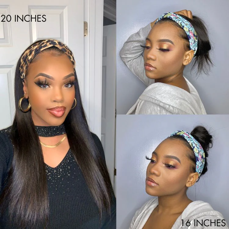 Put On & Go Silky Straight Headband Wig Beginner Friendly 100% Human Hair (Get Free Trendy Headbands) - US Only - Image 6