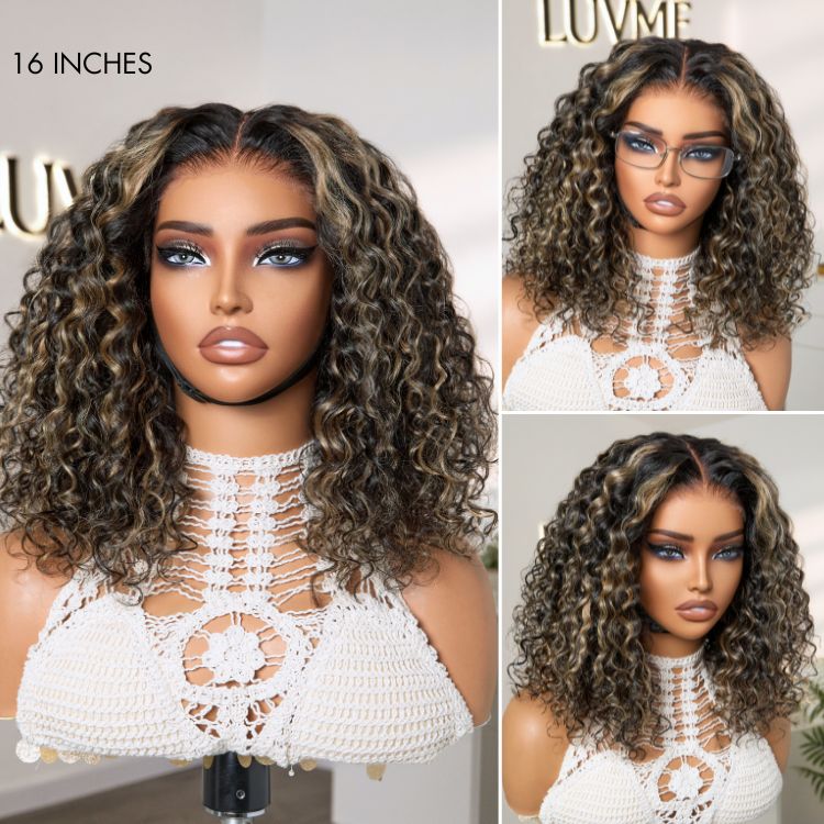 AiryFit™ Scalp Care Wigs - Blonde Highlight Water Wave Snugfit Glueless 5x5 Closure Lace Long Curly Wig Pre-Cut Lace - US Only - Image 7