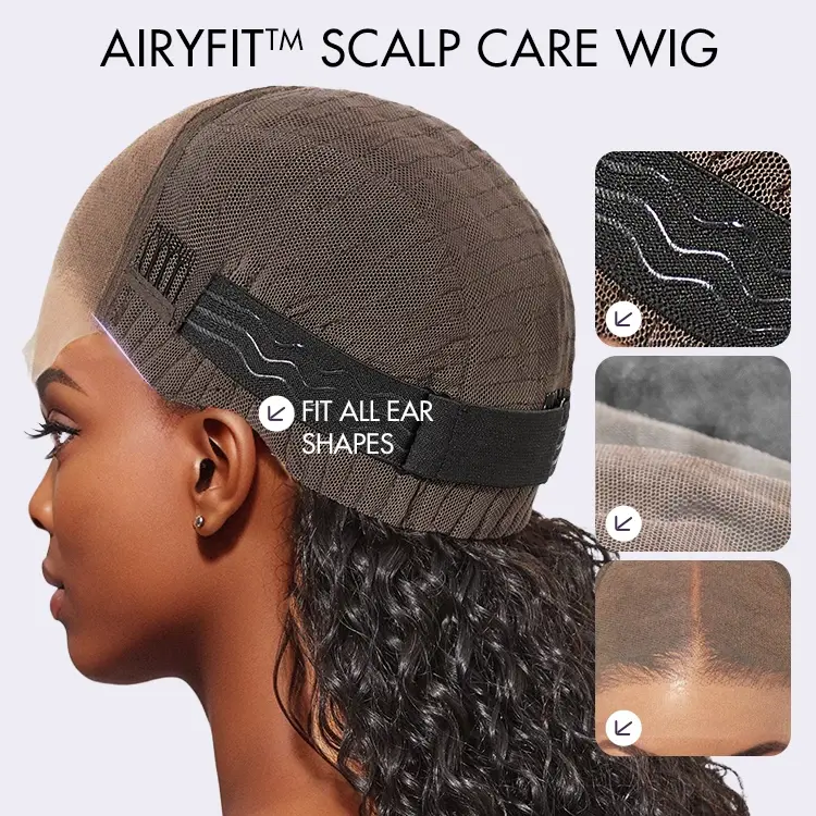 AiryFit™ Scalp Care Wigs - Silky Straight Middle Part Glueless 5x5 Closure Lace Long Wig Pre-Cut Lace - Image 6