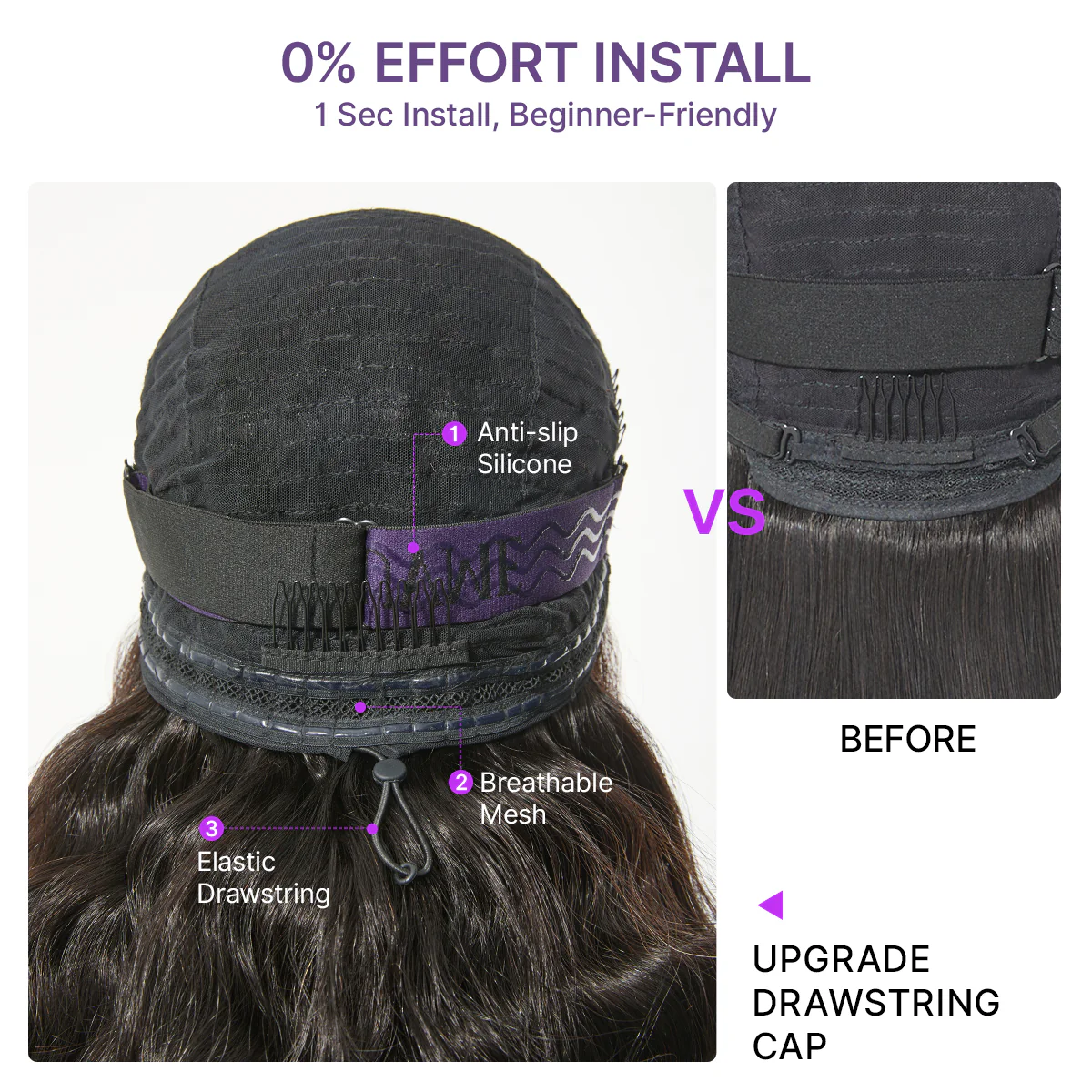 All-Day Curl Hold™ Premier Grade Hair 250% Density Loose Wave SilkShield™ Glueless 13x4 HD Lace Front Wig Pre-Cut Lace Flexi-Fit Drawstring Cap - Image 11