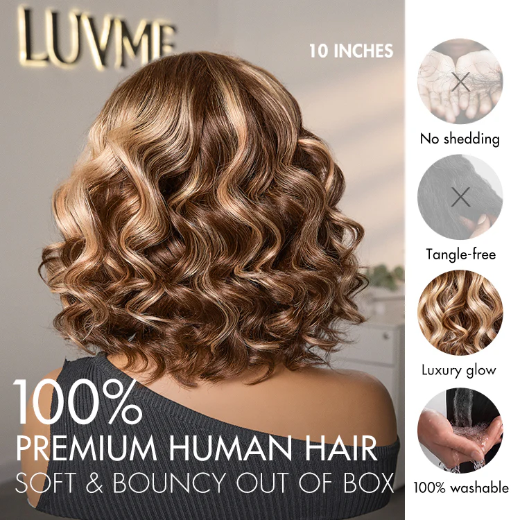 Ash Blonde Highlight Loose Wave Glueless Minimalist HD Lace Short Wavy Wig Pre-Cut Lace - Image 4