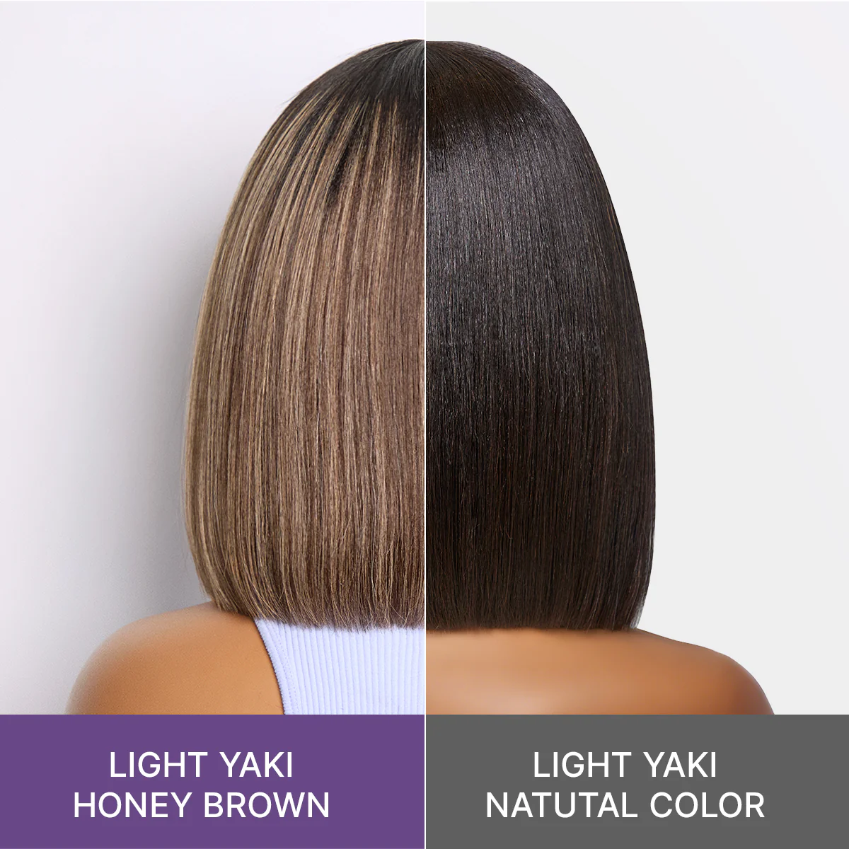 Beginner Friendly Honey Blonde Highlight Yaki Blunt Cut Bob Glueless Minimalist Lace Bob Wig with Bangs - Image 8