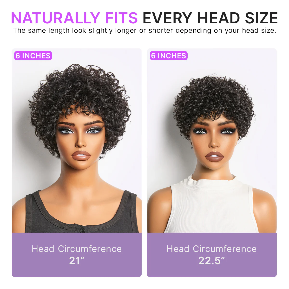Beginner Friendly Throw On & Go Short Bouncy Curls with Bangs Glueless Wig 100% Human Hair - US Only - Image 6