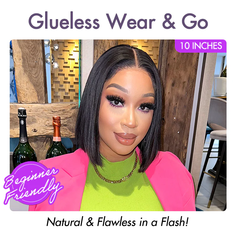 Glueless 4x4 Closure Undetectable HD Lace Bob Wig 100% Human Hair | Pre-bleached Knots - US Only - Image 2