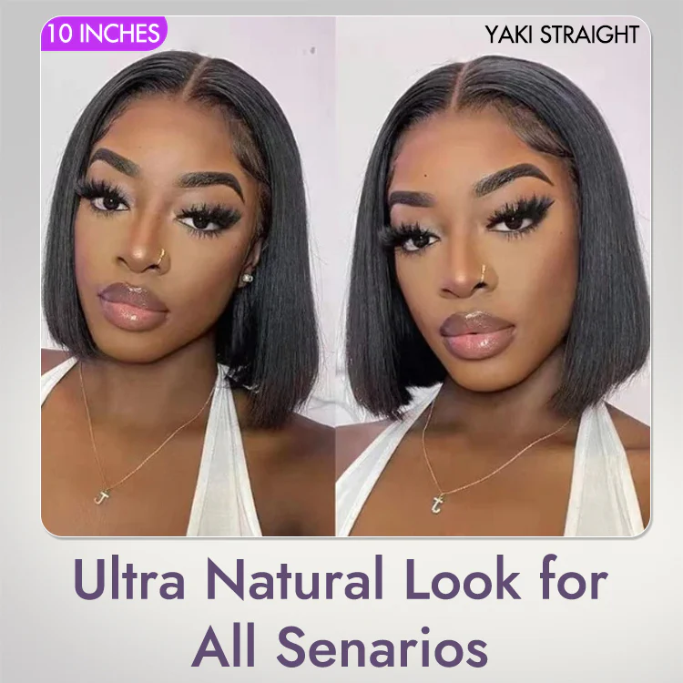 Glueless 4x4 Closure Undetectable HD Lace Bob Wig 100% Human Hair | Pre-bleached Knots - US Only - Image 8