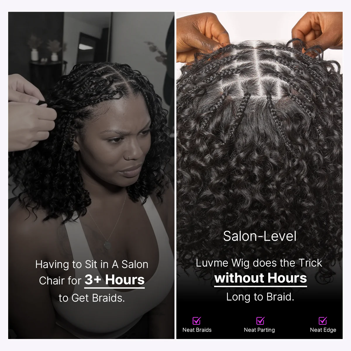Readitress™ Boho Braids Deep Curly Glueless 5x5 Closure Lace with Braided Top Human Hair Wig Pre-Cut Lace - Image 10