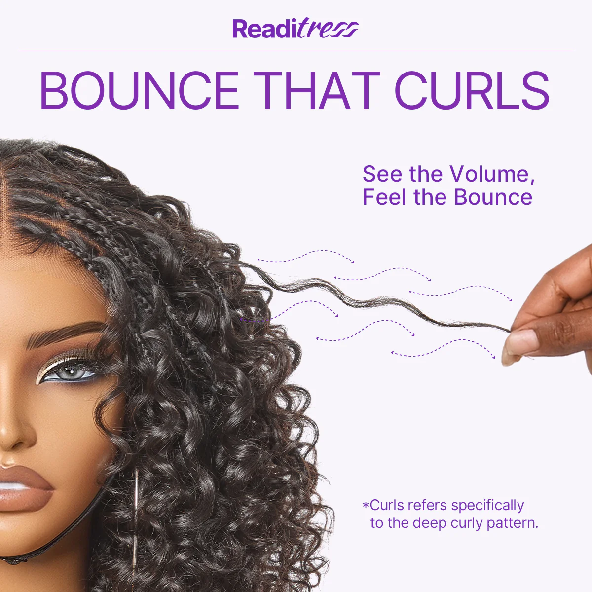 Readitress™ Boho Braids Deep Curly Glueless 5x5 Closure Lace with Braided Top Human Hair Wig Pre-Cut Lace - Image 6