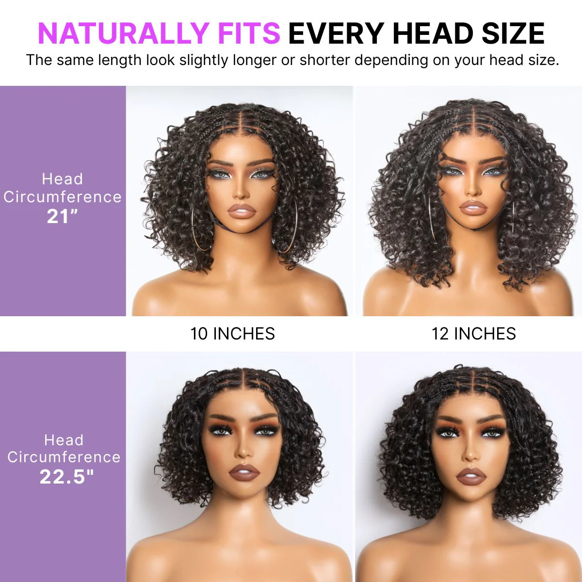 Readitress™ Boho Braids Deep Curly Glueless 5x5 Closure Lace with Braided Top Human Hair Wig Pre-Cut Lace - Image 9