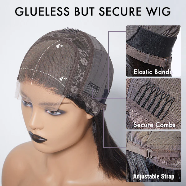 Effortless Straight 4x4 Closure Lace Glueless Mid Part Long Wig 100% Human Hair -US Only - Image 7