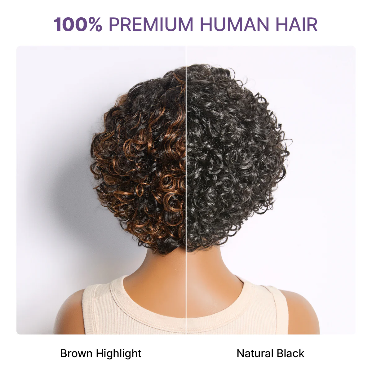 Brown Highlight Water Wave Pixie Cut Glueless Minimalist HD Lace Short Curly Wig - Image 8