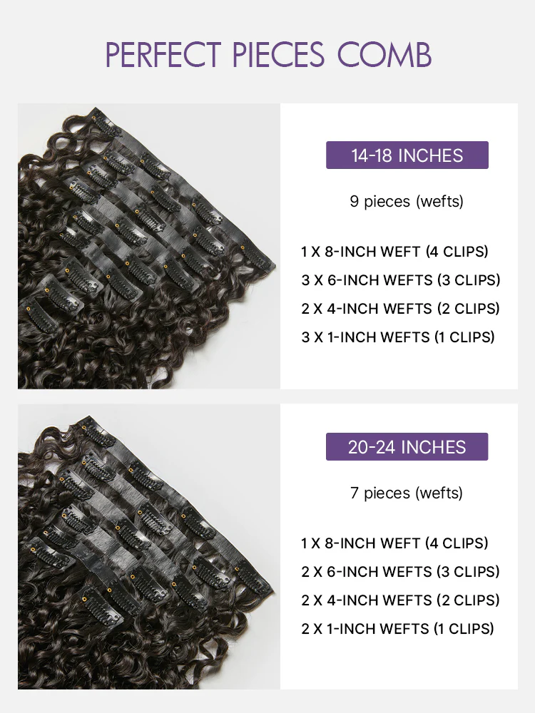 Burmese Curly Finger Coil Ends Seamless Clip in Extensions Real Human Hair Pieces 135g 9pcs / 7pcs with Free Gift - Image 8