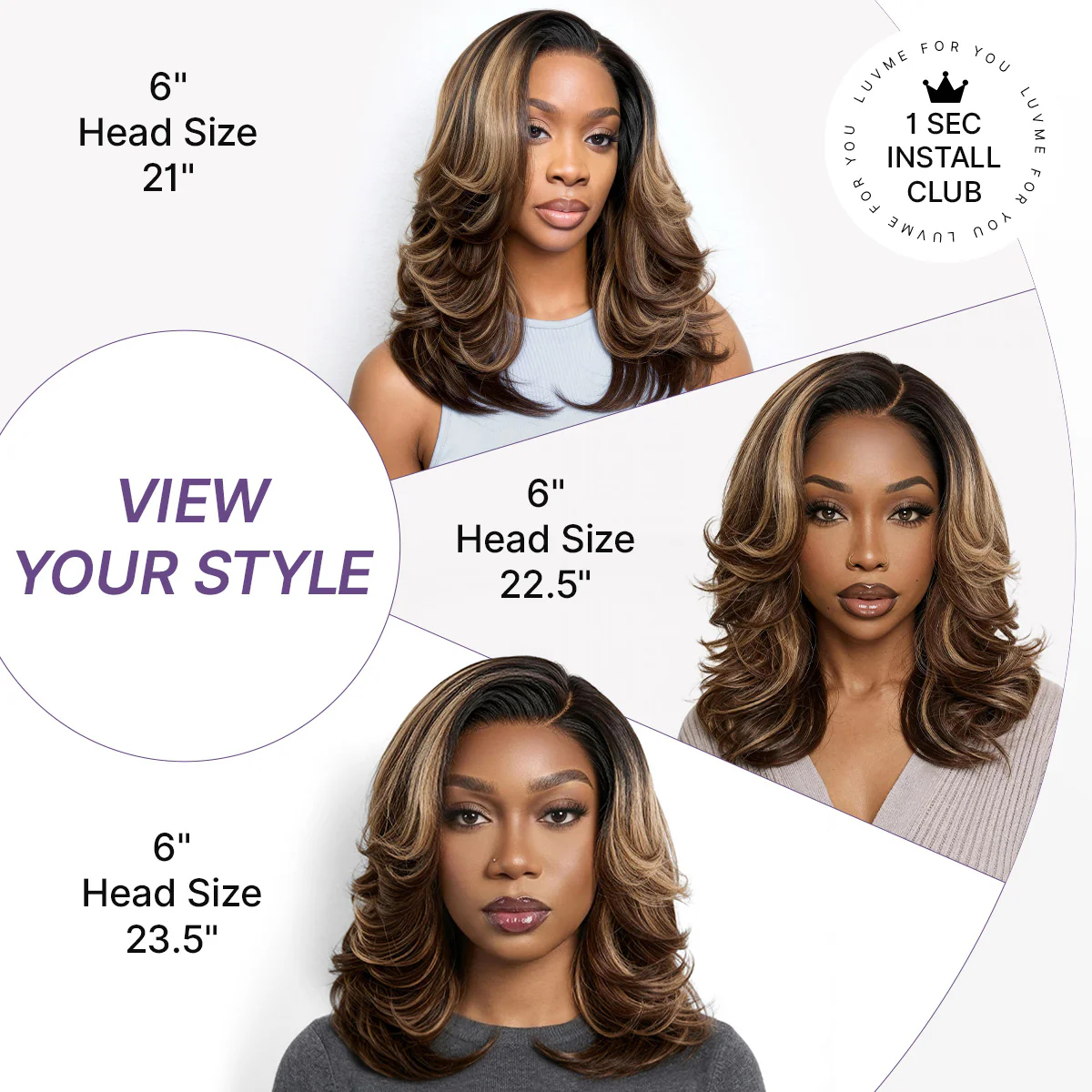 Caramel Brown Highlight Layered Haircut Wavy Glueless HD Minimalist Lace Wig Pre-Cut - Image 8