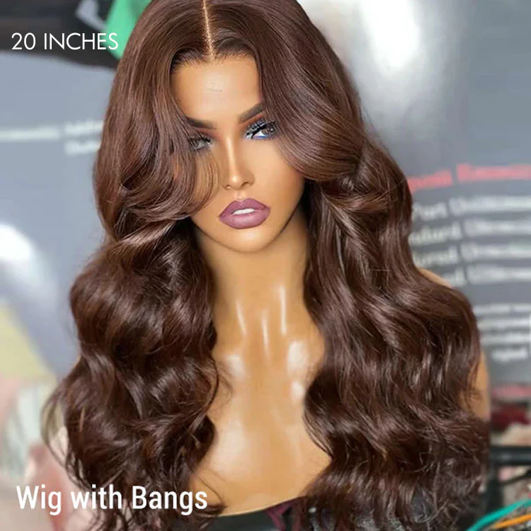 Chestnut Brown Loose Wave 5x5 Closure Lace Glueless Mid Part Long Wig 100% Human Hair - US Only - Image 6