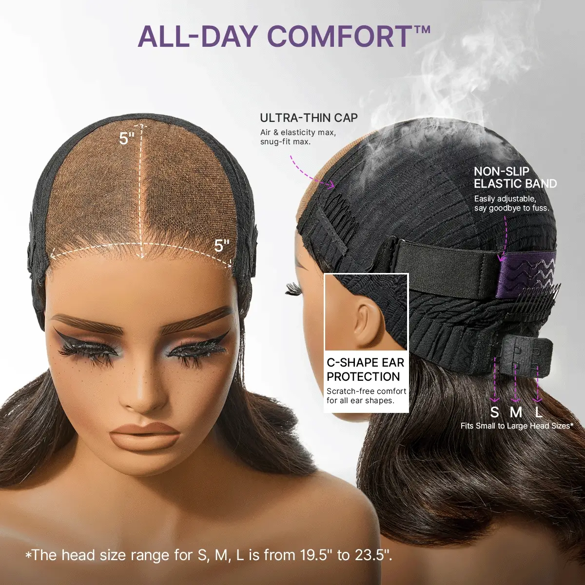 Clara | RawMagic – Brown Highlight Loose Wave 5x5 Closure Lace Glueless Wig 100% Human Hair - Image 11