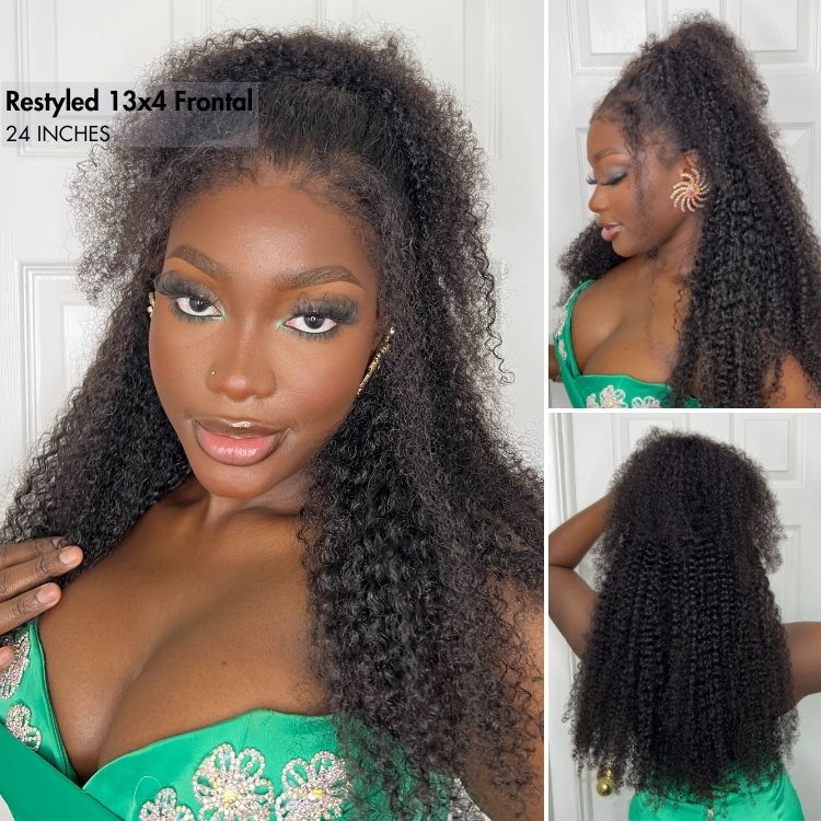 4C Edges | Realistic Kinky Edges Afro Curly Glueless Long Wig 100% Human Hair -US Only - Image 3