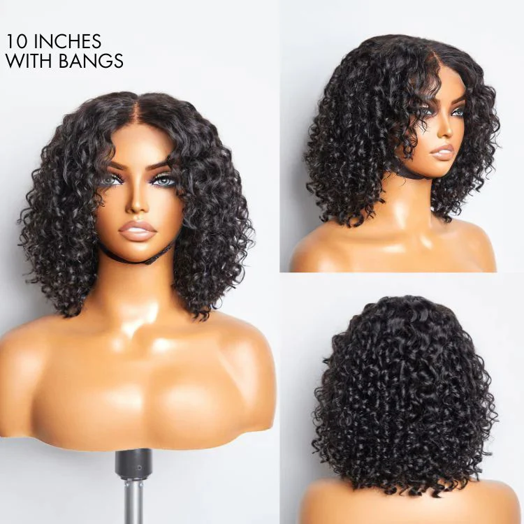 Deep Wave 4x4 Closure Lace Glueless Mid Part Long Curly Wig 100% Human Hair - US Only - Image 3