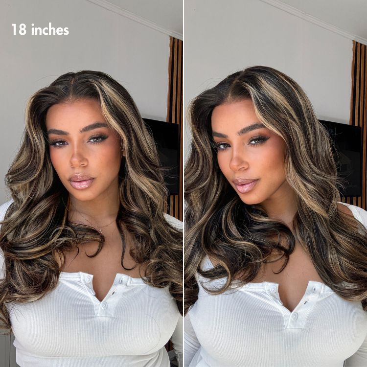 Curtain Bangs Blonde Highlight Loose Wave Glueless 5x5 Closure Pre-Cut Lace Wig All Head Sizes Fit Cap  - US Only - Image 4