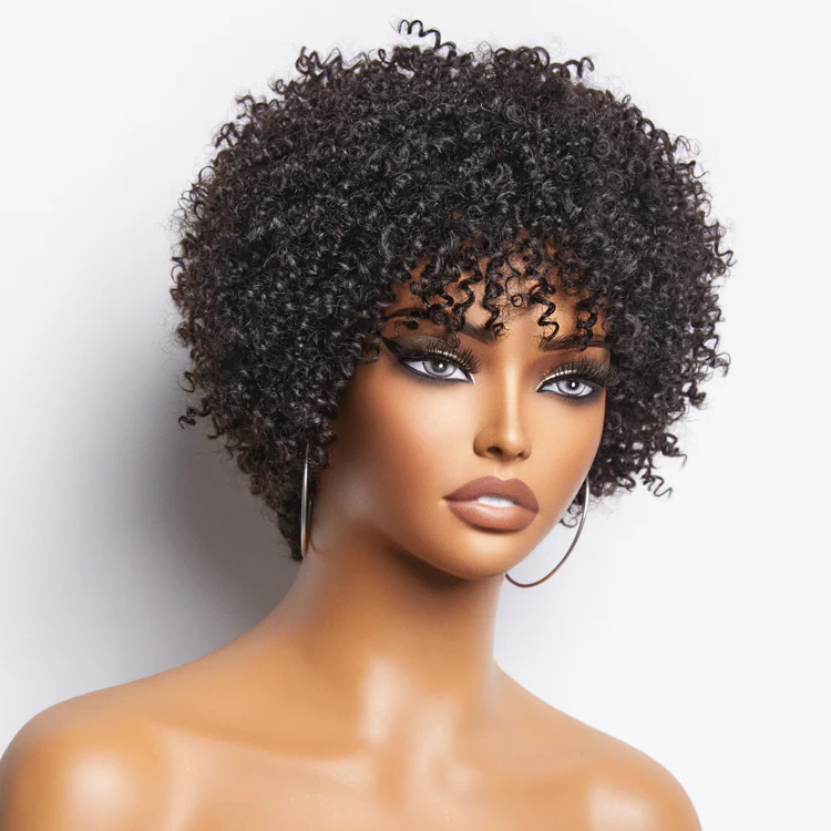 Dark Red / Blonde Highlights / Natural Black Afro Curls Glueless Ready to Go Wig Beginner Friendly - US Only - Image 4