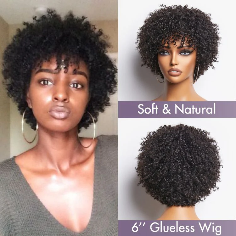 Dark Red / Blonde Highlights / Natural Black Afro Curls Glueless Ready to Go Wig Beginner Friendly - US Only - Image 8