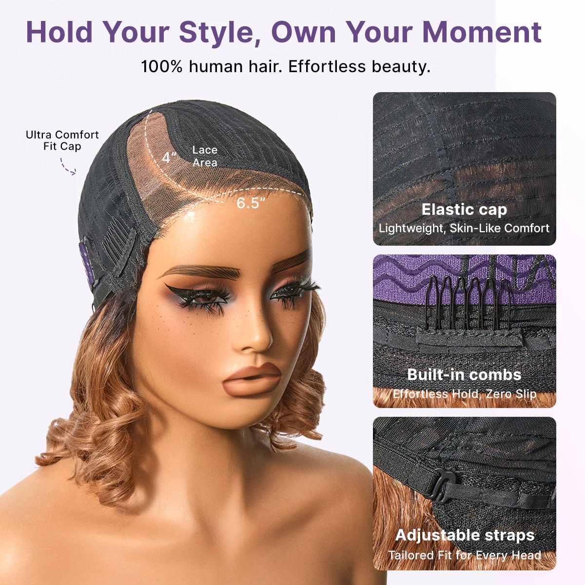 Dark Root Ombre Brown Mature Bouncy Loose Wave Glueless Minimalist HD Lace Wig Ready to Go - Image 7