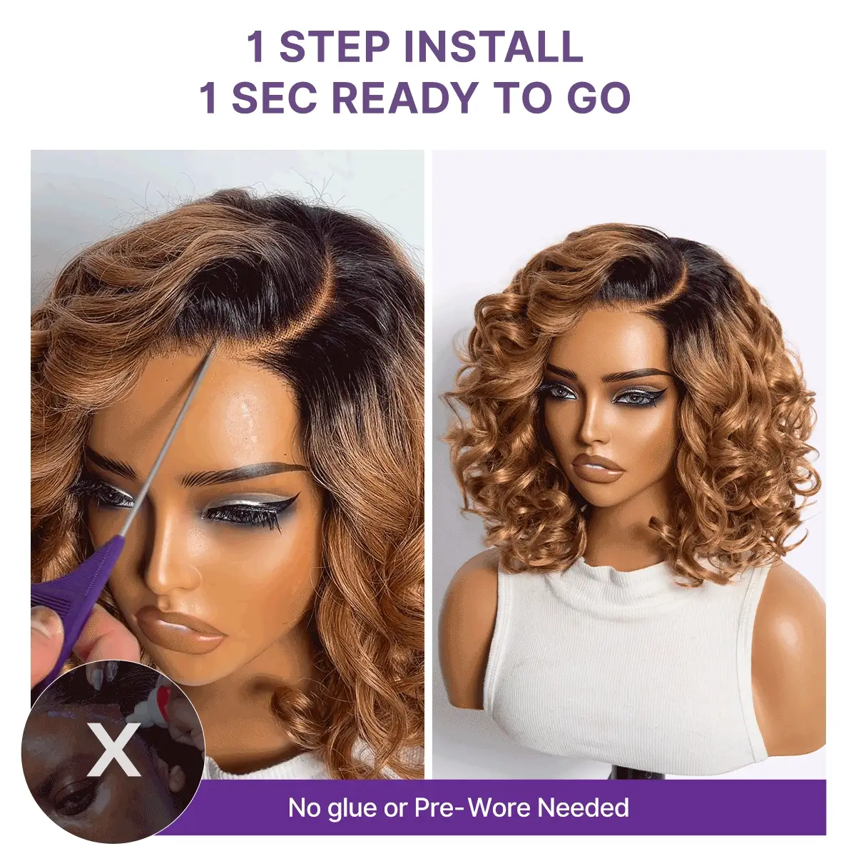 Dark Root Ombre Brown Mature Bouncy Loose Wave Glueless Minimalist HD Lace Wig Ready to Go - Image 8
