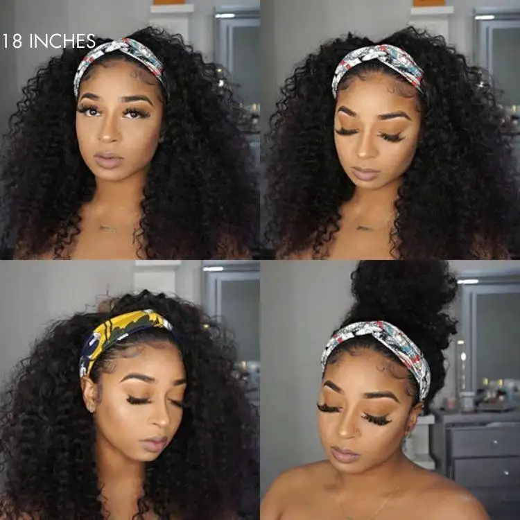 Black Deep Wave Headband Wig (Get Free Trendy Headbands) - Image 6