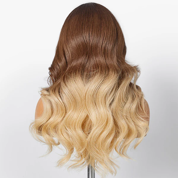 Brown Blonde Ombre Body Wave 5x5 Closure HD Lace Glueless Side Part Wig 100% Human Hair - Image 6