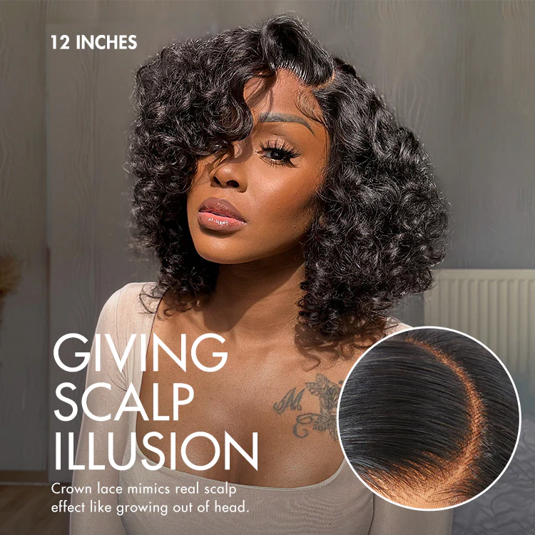 Effortless Elegance Copper Highlight / Natural Black Bouncy Curl Wig Minimalist HD Lace Glueless Wig Pre-Cut Lace - Image 10