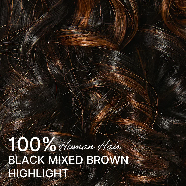 Effortless Elegance Copper Highlight / Natural Black Bouncy Curl Wig Minimalist HD Lace Glueless Wig Pre-Cut Lace - Image 14