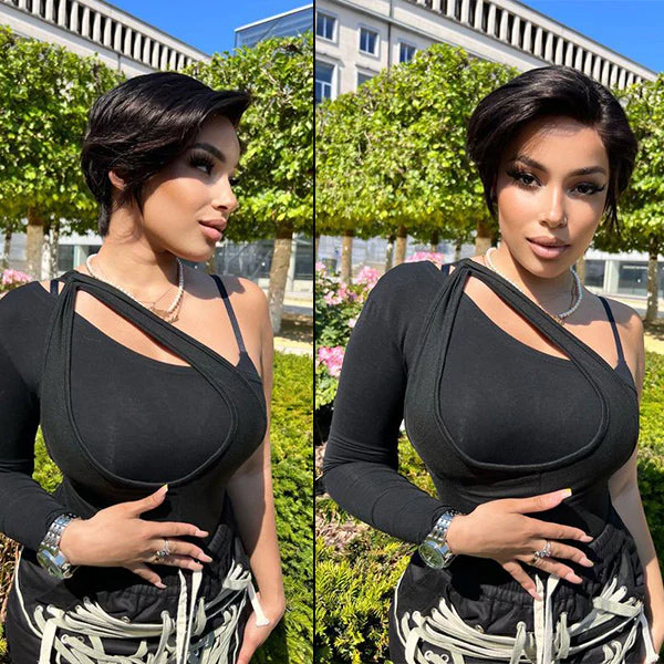 Exclusive Sale | Mature Boss Style Affordable Pre-styled Short Pixie Cut Glueless HD Lace Wig Pre-Cut Lace - Image 2