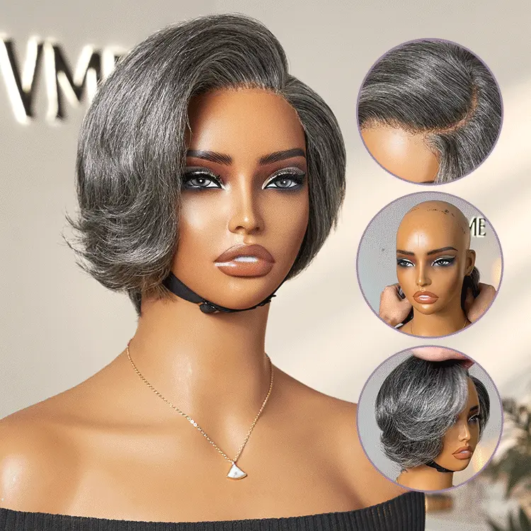 Exclusive Sale | Mature Boss Style Affordable Pre-styled Short Pixie Cut Glueless HD Lace Wig Pre-Cut Lace - Image 6