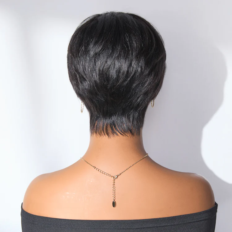 Exclusive Sale | Throw On & Go Short Cut with Bangs Wig Ultra Comfort Cotton Cap Glueless Wig Hair Loss Friendly - US Only - Image 9
