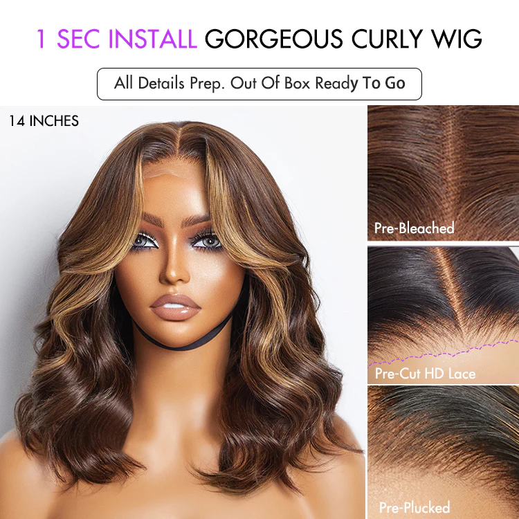 Face-Framing Brown Highlights Loose Wave Glueless 5x5 Closure HD Lace Wig - US Only - Image 3