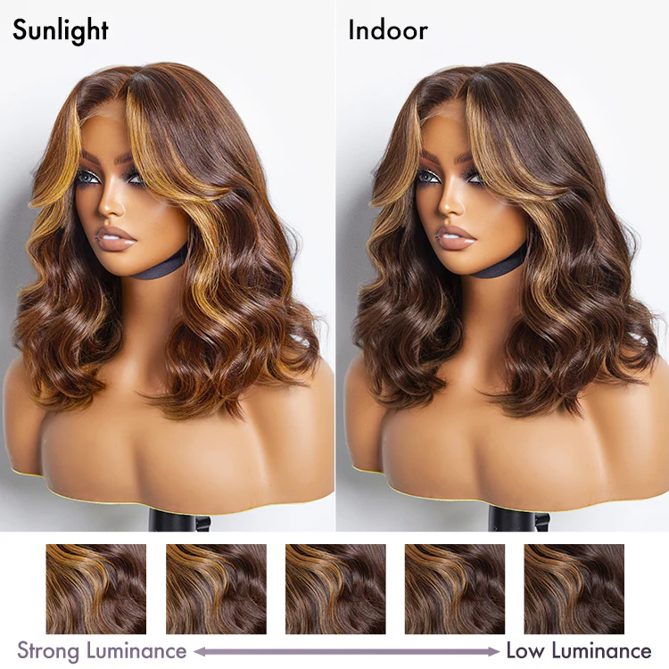 Face-Framing Brown Highlights Loose Wave Glueless 5x5 Closure HD Lace Wig - US Only - Image 7
