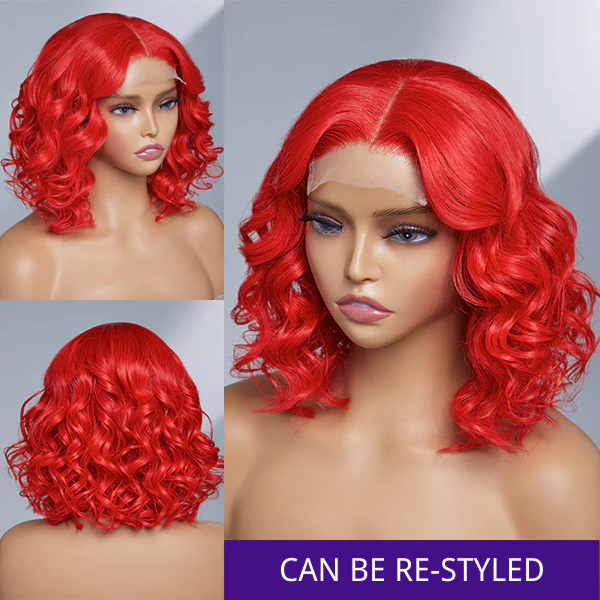 Luvme Fairycore Red Glueless 4x4 Closure Bob Wig 100% Human Hair - Image 2