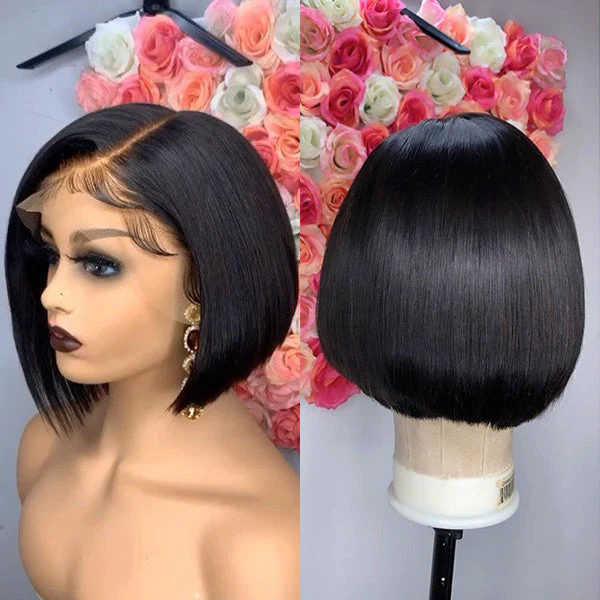 Gorgeous Side Part Short Cut 13x4 Frontal Lace Wig No Baby Hair - Image 7