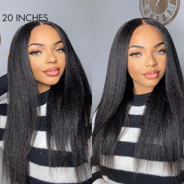 Natural Kinky Straight Glueless 5x5 / 13x4 HD Lace Long Wig 100% Human Hair - US Only - Image 2
