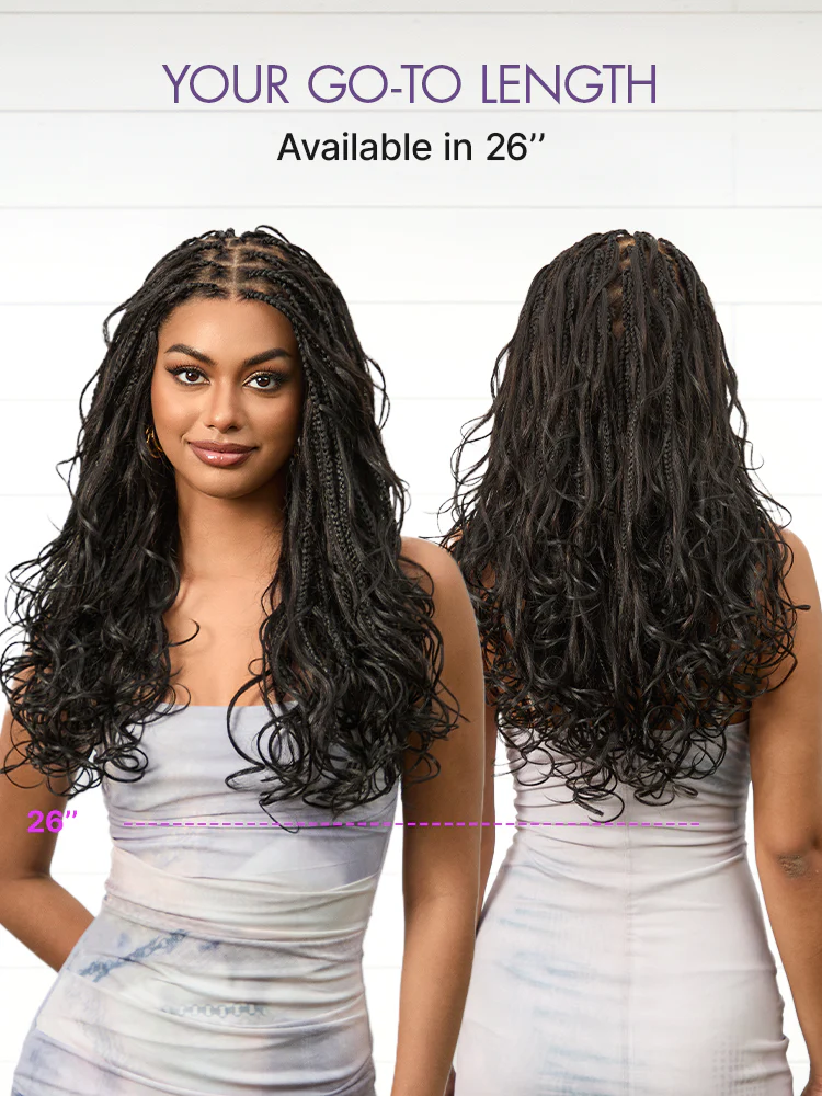 OwnScalp™ French Curl Knotless Boho Braids HD Full Lace Long Wig Flexi Fit Invisi Drawstring Cap - US Only - Image 10