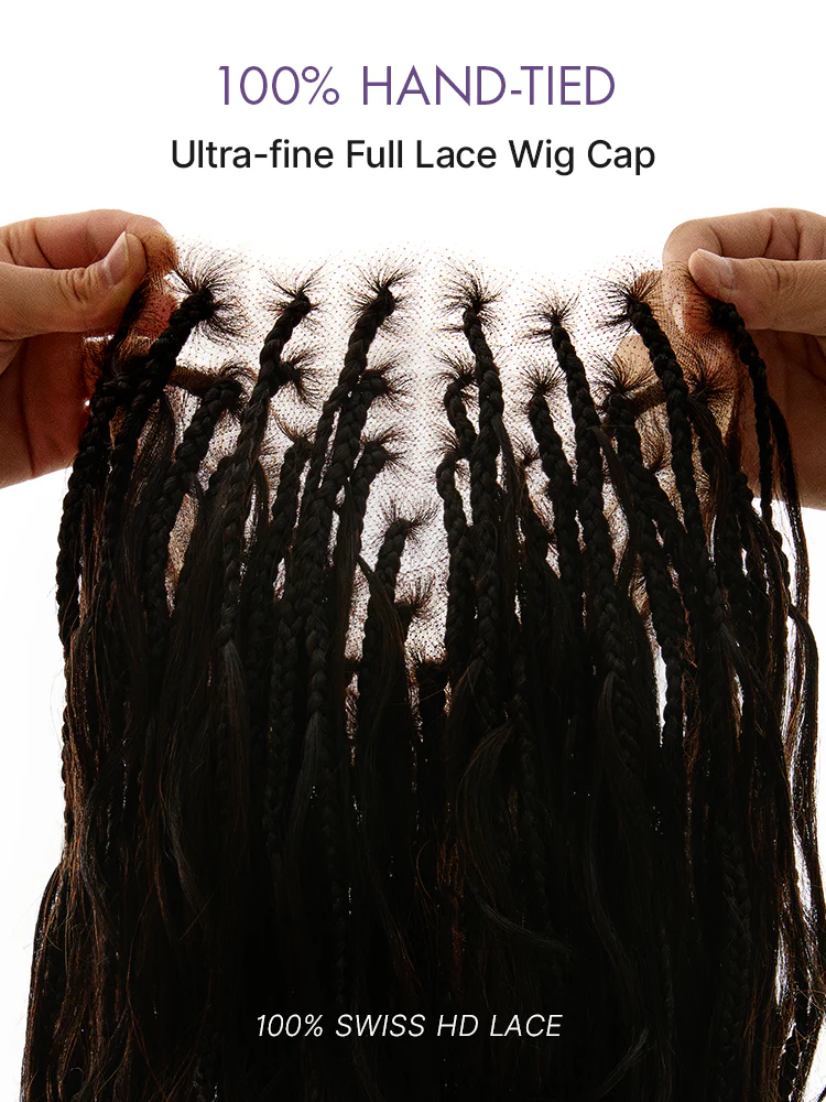 OwnScalp™ French Curl Knotless Boho Braids HD Full Lace Long Wig Flexi Fit Invisi Drawstring Cap - US Only - Image 3