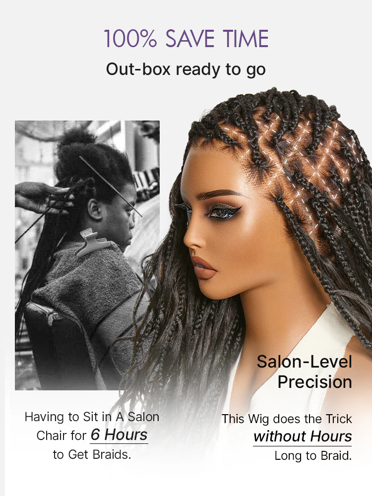 OwnScalp™ French Curl Knotless Boho Braids HD Full Lace Long Wig Flexi Fit Invisi Drawstring Cap - US Only - Image 5