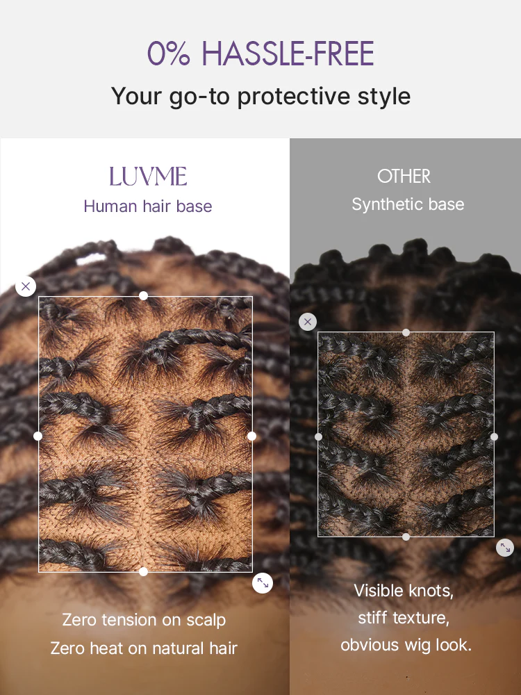 OwnScalp™ French Curl Knotless Boho Braids HD Full Lace Long Wig Flexi Fit Invisi Drawstring Cap - US Only - Image 6