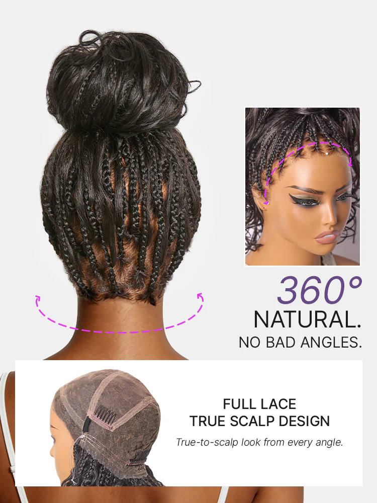OwnScalp™ French Curl Knotless Boho Braids HD Full Lace Long Wig Flexi Fit Invisi Drawstring Cap - US Only - Image 8
